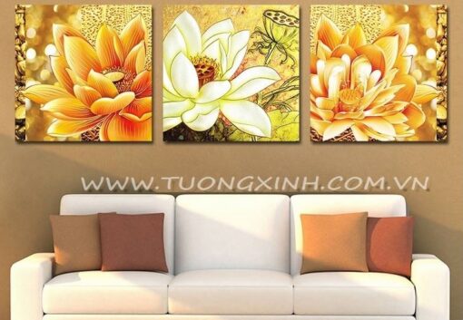 Tranh treo tường hoa sen vàng HL0183
