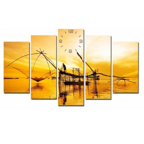 Tranh đồng hồ Kéo vó TN107