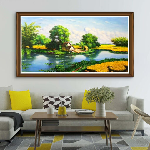 Tranh sơn dầu phong cảnh làng quê SD435