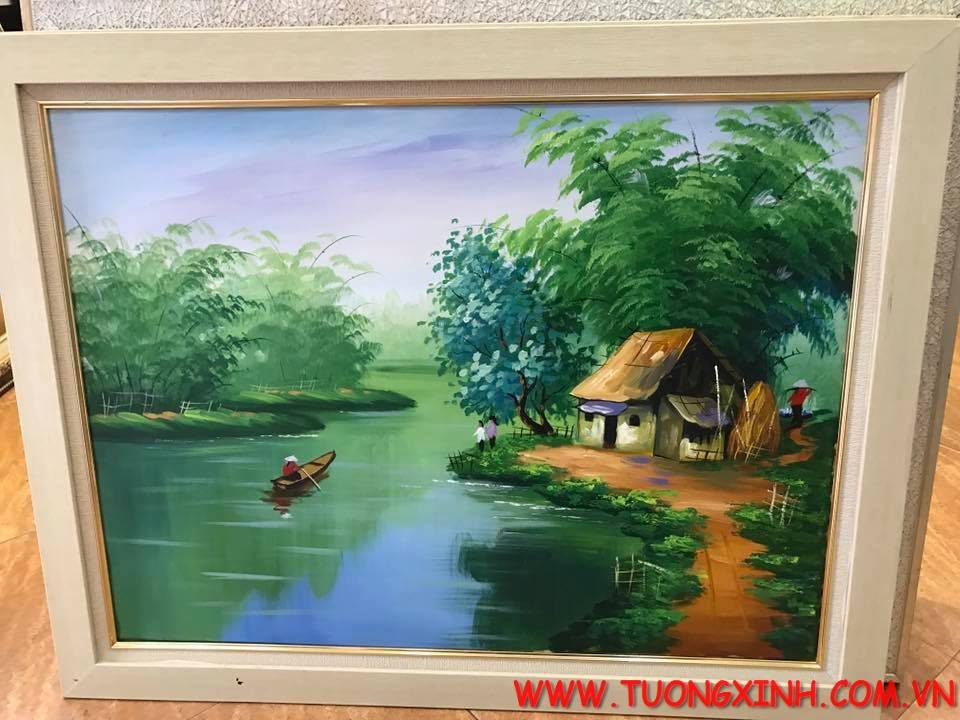 tranh sơn dầu phong cảnh làng quê 4