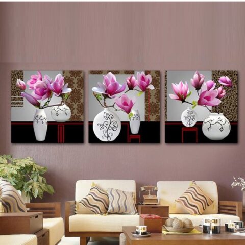 Tranh treo tường trang trí hoa lá HL273