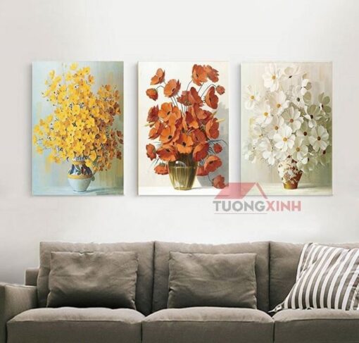 Tranh treo tường Scandinavian và cách deco hiệu quả 6 Tranh treo tường hoa lá HL520