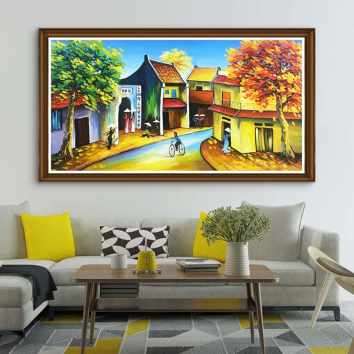 Tranh sơn dầu phố cổ SD460