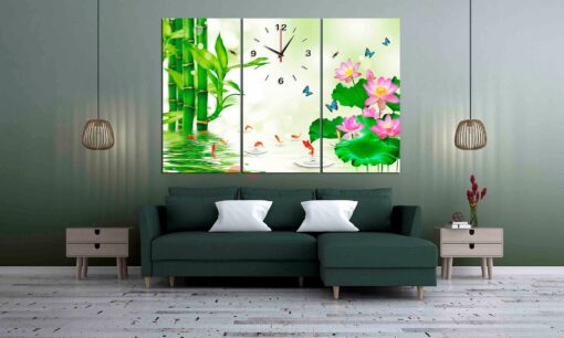 Tranh đồng hồ thiên nhiên hoa lá HL837