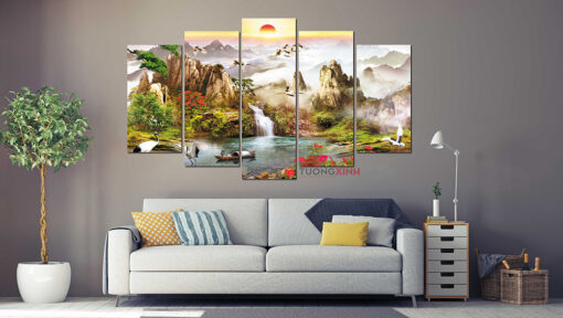 Tranh treo tường Scandinavian và cách deco hiệu quả 3 Tranh treo tường Sơn Thủy Hữu Tình PT1114