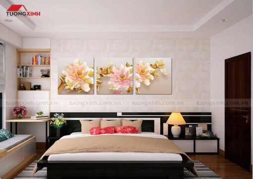 Tranh treo tường phòng ngủ hoa mẫu đơn HL565A