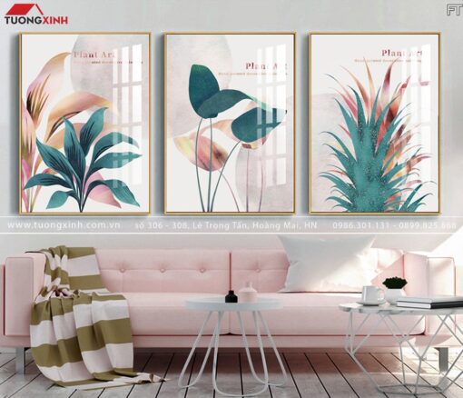 TRANH TRÁNG GƯƠNG LÁ CÂY NGHỆ THUẬT TG195