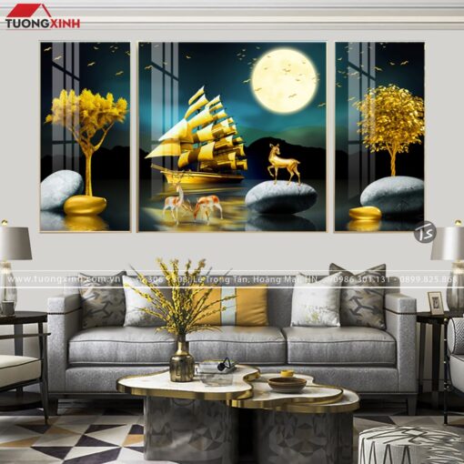 Tranh hươu phong cảnh nghệ thuật TG166