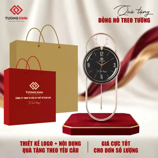 Đồng hồ treo tường in logo quà tặng tân gia, quà tặng khách hàng cao cấp DGL68