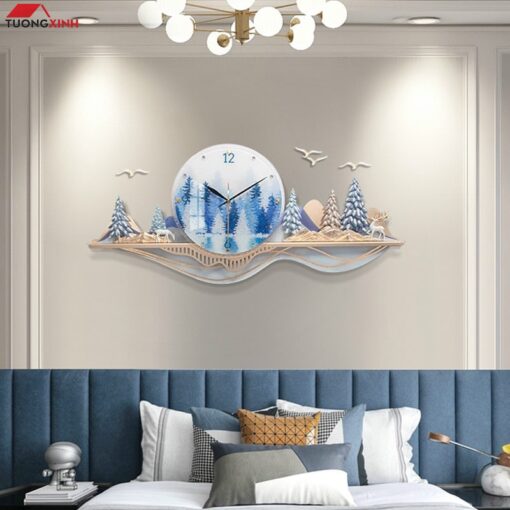 Đồng hồ phù điêu 3D trang trí nội thất sang trọng PD113