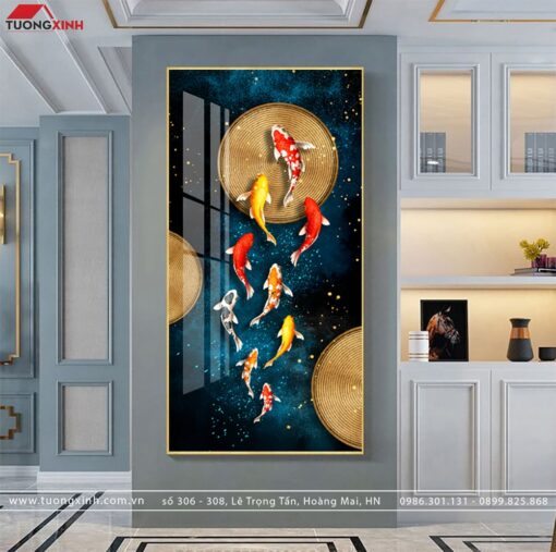 Tranh tráng gương Cửu Ngư Nghệ Thuật TG011