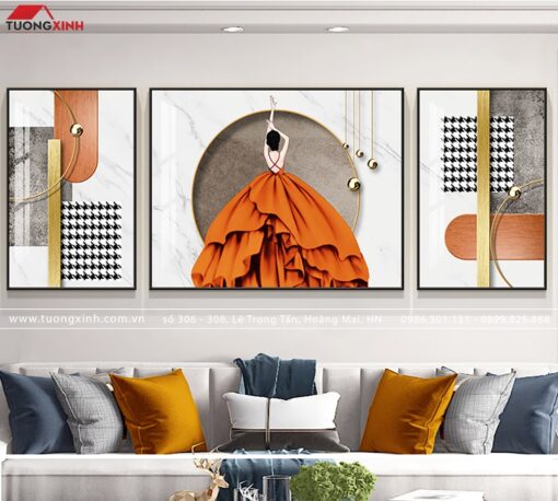 Tranh cô gái nghệ thuật sang trọng hiện đại TG1018