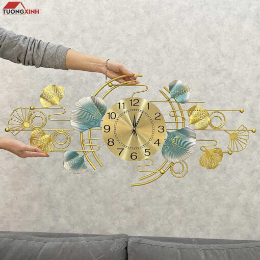 Tranh treo tường Scandinavian và cách deco hiệu quả 26 Đồng hồ hoa lá decor trang trí nội thất DHA118