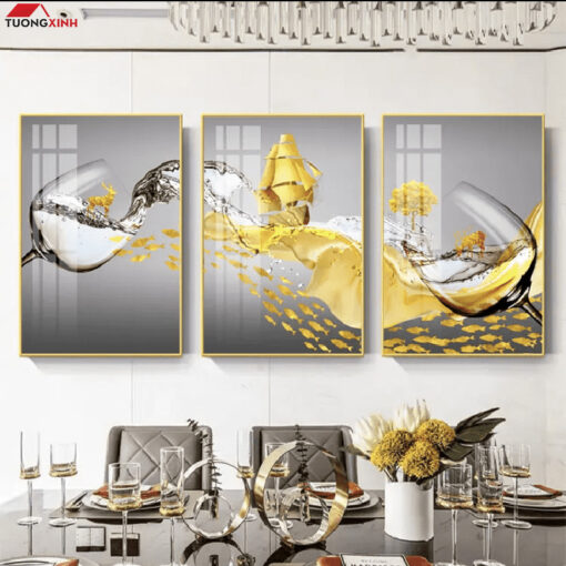 Tranh tráng gương Chiếc Ly nghệ thuật sang trọng TG1471