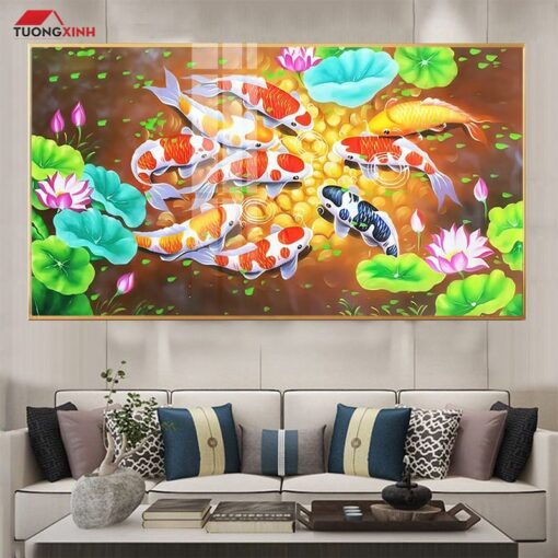 Tranh Tráng Gương Cửu Ngư Quần Hội TG1412