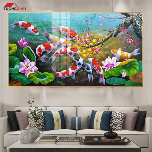 Tranh Tráng Gương Cửu Ngư Quần Hội TG1413