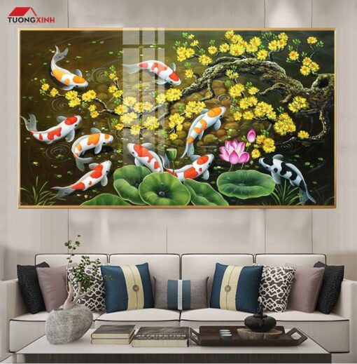Tranh Tráng Gương Cửu Ngư Quần Hội TG1416