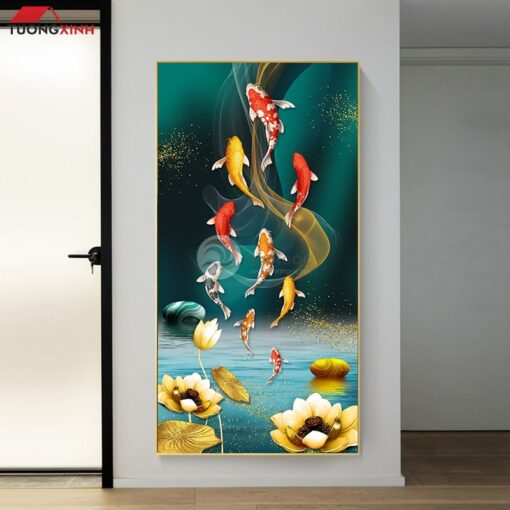 Tranh Tráng Gương Cửu Ngư Quần Hội TG1405
