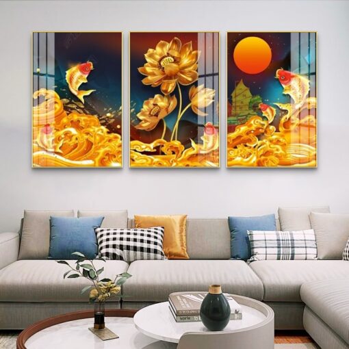Tranh tráng gương Sen Cá Nghệ Thuật TG1419
