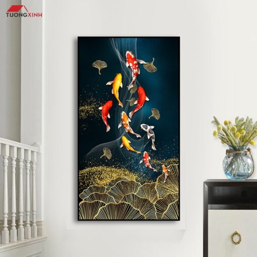 Tranh Tráng Gương Cửu Ngư Quần Hội TG1406
