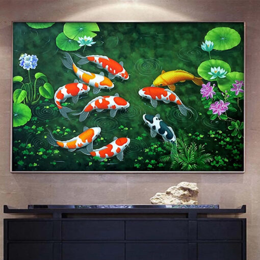 Tranh Tráng Gương Cửu Ngư Quần Hội TG1410