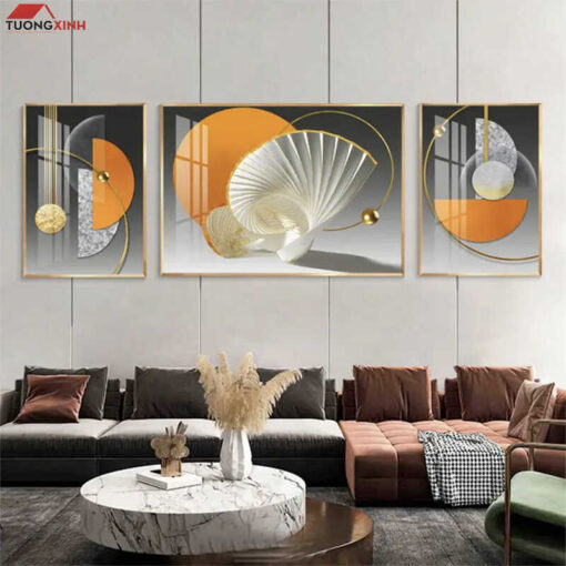 Tranh tráng gương hình khối 3D trừu tượng TG1502