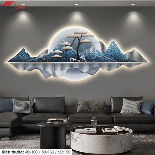 Tranh tráng gương đèn LED, Phong Cảnh Nghệ Thuật LD61