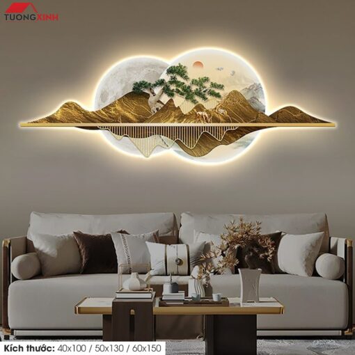 Tranh tráng gương đèn LED, Phong Cảnh Nghệ Thuật LD69