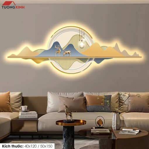 Tranh tráng gương đèn LED, Phong Cảnh Nghệ Thuật LD87