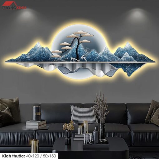 Tranh tráng gương đèn LED, Phong Cảnh Nghệ Thuật LD89