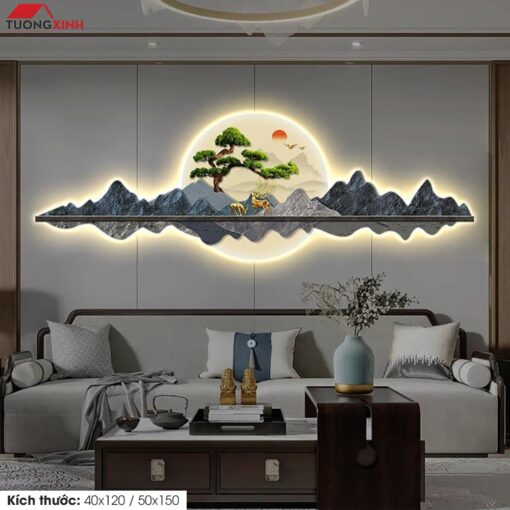 Tranh tráng gương đèn LED, Phong Cảnh Nghệ Thuật LD91