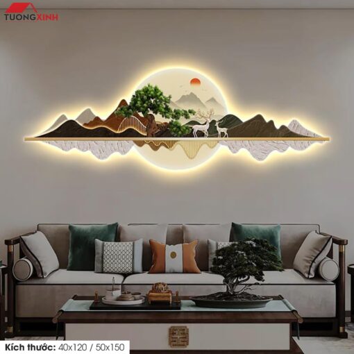 Tranh tráng gương đèn LED, Phong Cảnh Nghệ Thuật LD92