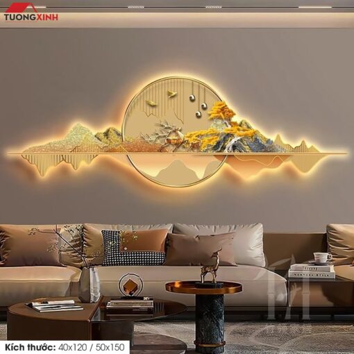 Tranh tráng gương đèn LED, Phong Cảnh Nghệ Thuật LD95