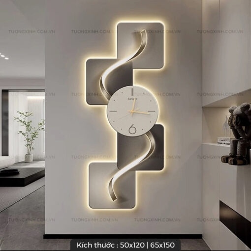 Tranh LED đồng hồ nghệ thuật trang trí phòng khách LD330