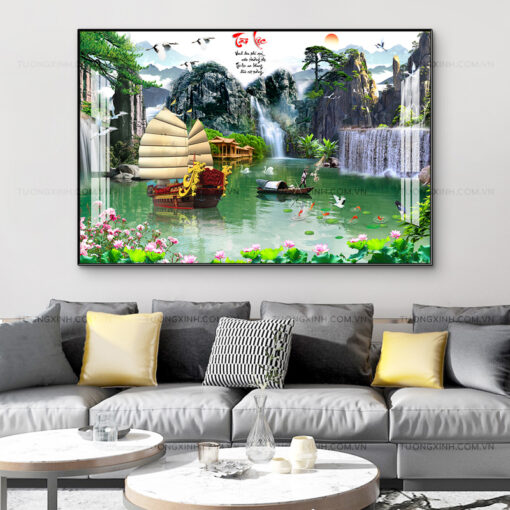 Tranh thuận buồm xuôi gió trang trí phòng khách TG2662