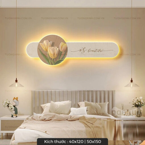 Tranh LED bông hoa nghệ thuật trang trí phòng ngủ LD230