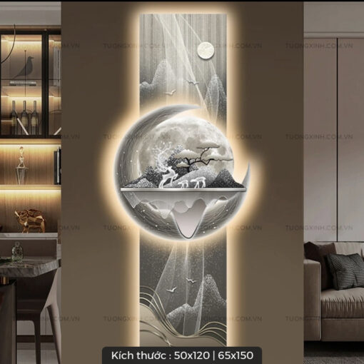 Tranh LED hươu nghệ thuật trang trí phòng khách LD322