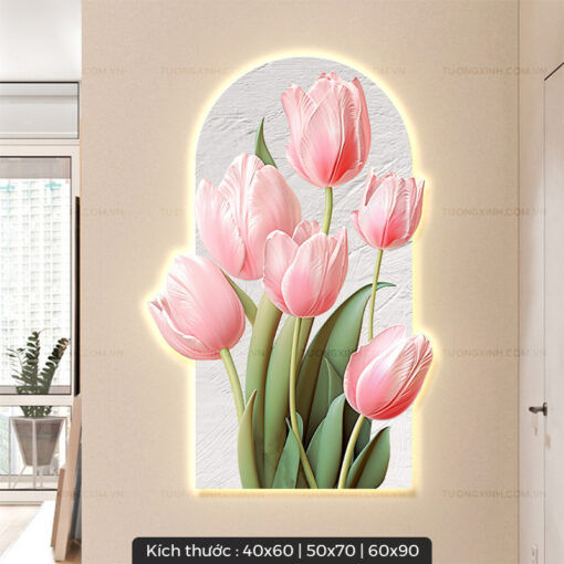 Tranh LED hoa tulip trang trí phòng khách LD272