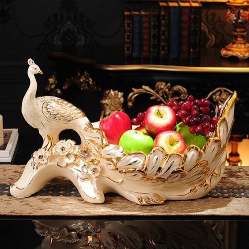 Đĩa đựng hoa quả khổng tước tráng men cao cấp GS22