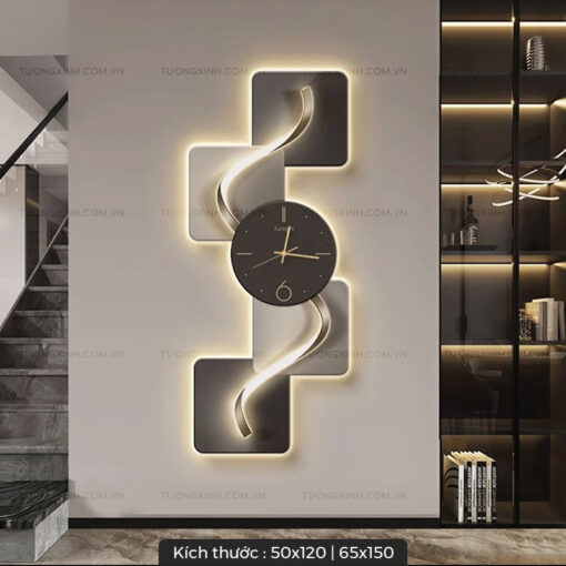 Tranh LED đồng hồ nghệ thuật trang trí phòng khách LD329