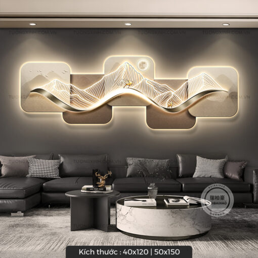 Tranh LED hươu nghệ thuật trang trí phòng khách LD193