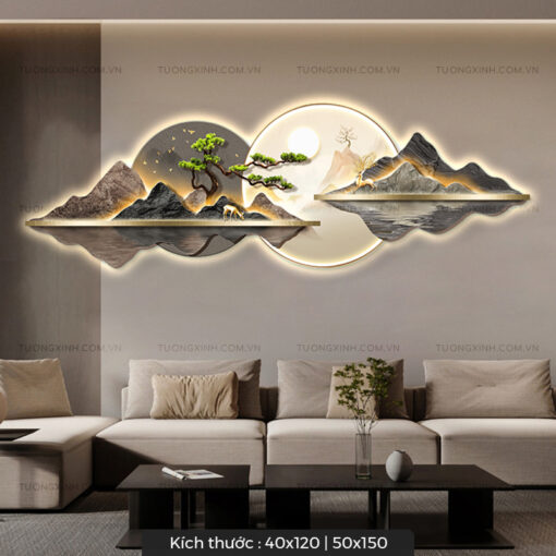 Tranh LED hươu phong cảnh nghệ thuật trang trí phòng khách LD216