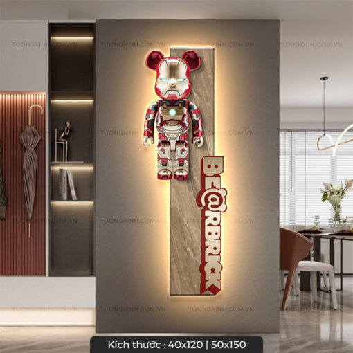 Tranh LED gấu bearbrick nghệ thuật trang trí phòng khách LD215