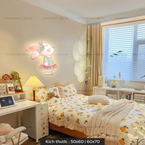 Tranh LED thỏ cute trang trí phòng trẻ em LD297
