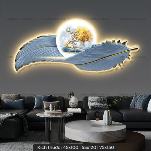 Tranh LED Lông vũ nghệ thuật trang trí phòng khách LD288