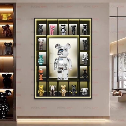 Tranh tráng gương gấu bearbrick BK42