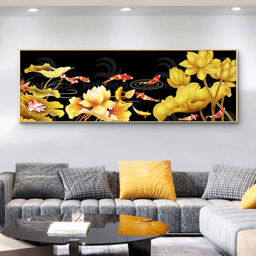 TRANH tráng gương cá cửu ngư quần hội TG3139