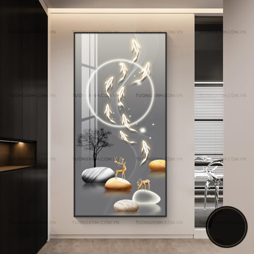Tranh cửu ngư nghệ thuật trang trí phòng khách TG2346
