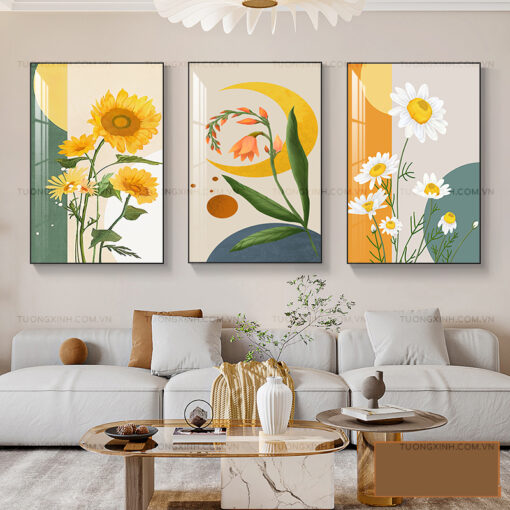 Tranh hoa hướng dương trang trí phòng khách TG2303