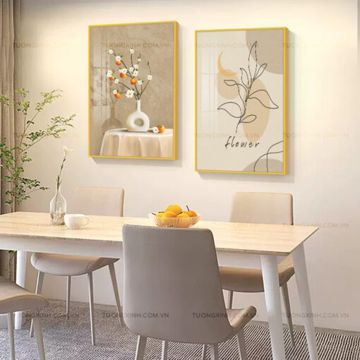 Tranh bình hoa nghệ thuật trang trí phòng ăn TG2082